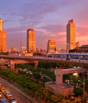 Vue de Bangkok au coucher de soleil