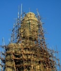 Construction d'un 'Buddha' en Inde